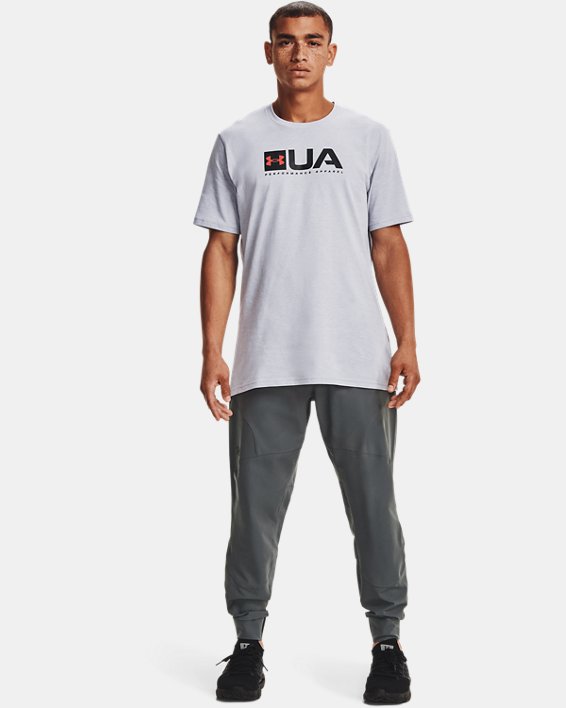 Men's UA Multi Logo Short Sleeve, Gray, pdpMainDesktop image number 2